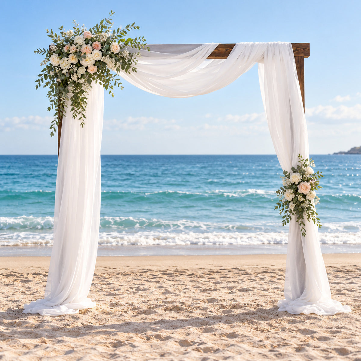 Draped Wedding Arch with Flowers