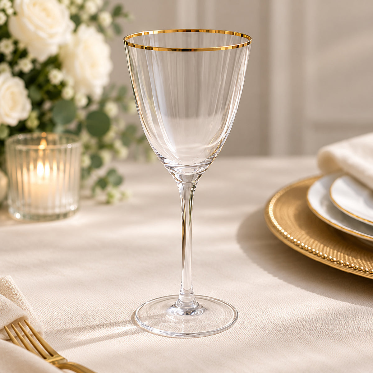 Gold Rimmed Wine Glass
