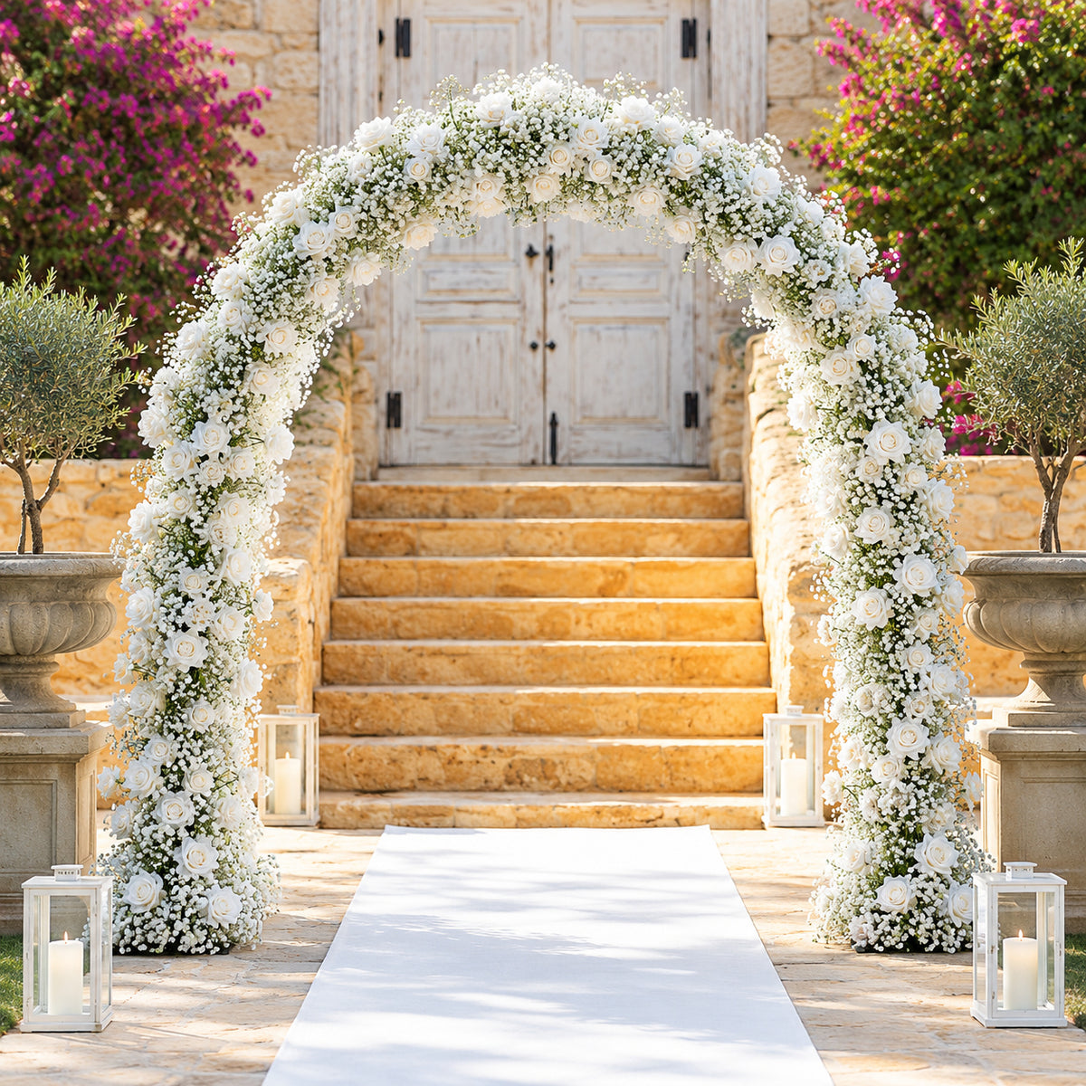 Elegant Gypsophila & White Rose