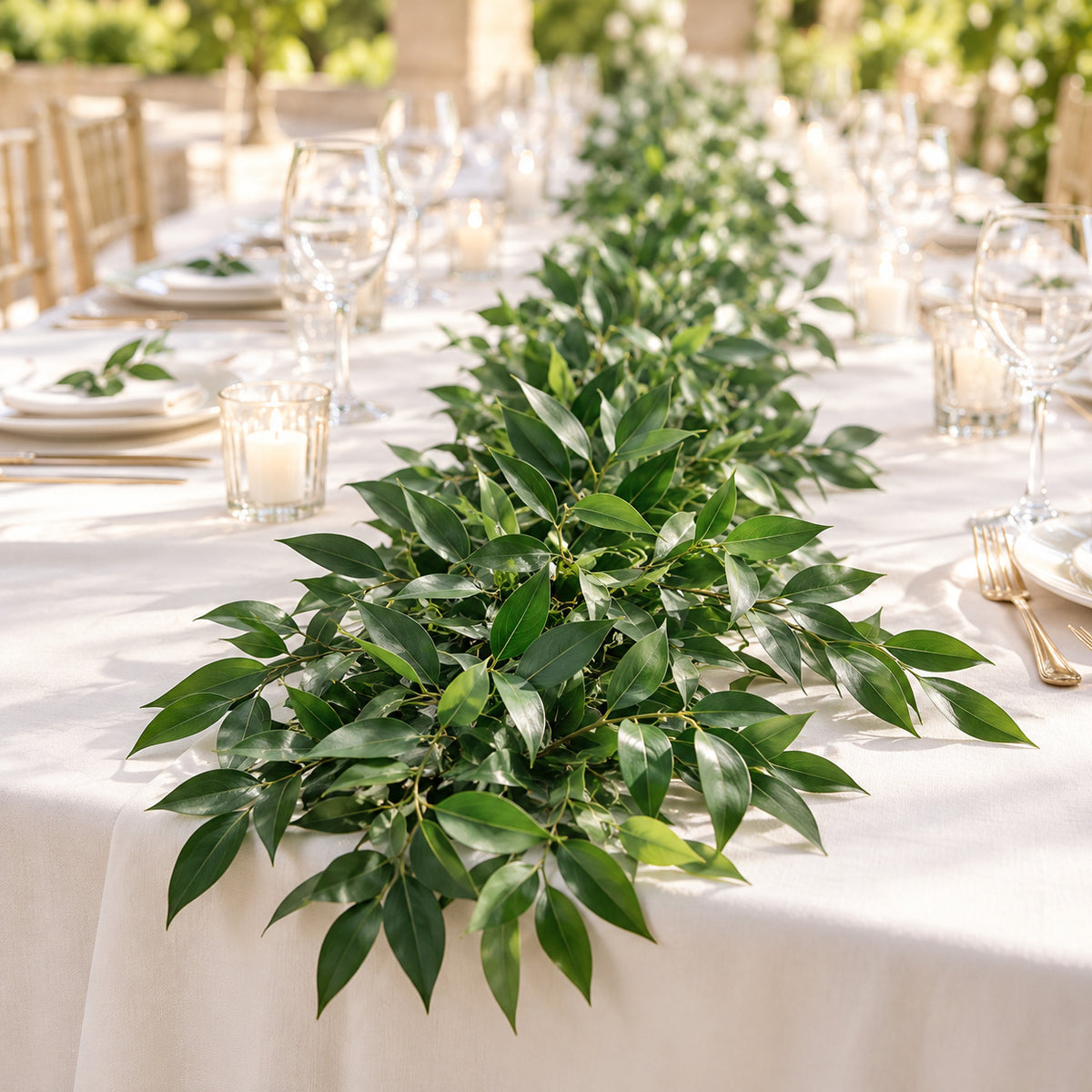 Italian Ruscus Table Runner