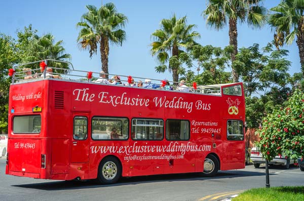 Red Open-Top Wedding Bus – Protaras & Ayia Napa