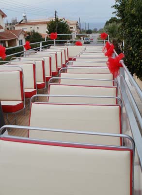 Red Open-Top Wedding Bus – Protaras & Ayia Napa