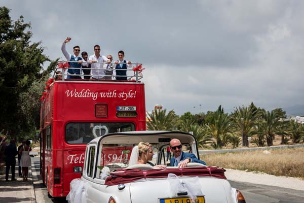Red Open-Top Wedding Bus – Protaras & Ayia Napa