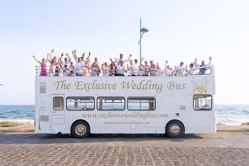 White Open-Top Wedding Bus – Protaras & Ayia Napa
