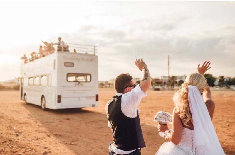 White Open-Top Wedding Bus – Protaras & Ayia Napa