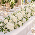 Hydrangea and White Rose Table Runner