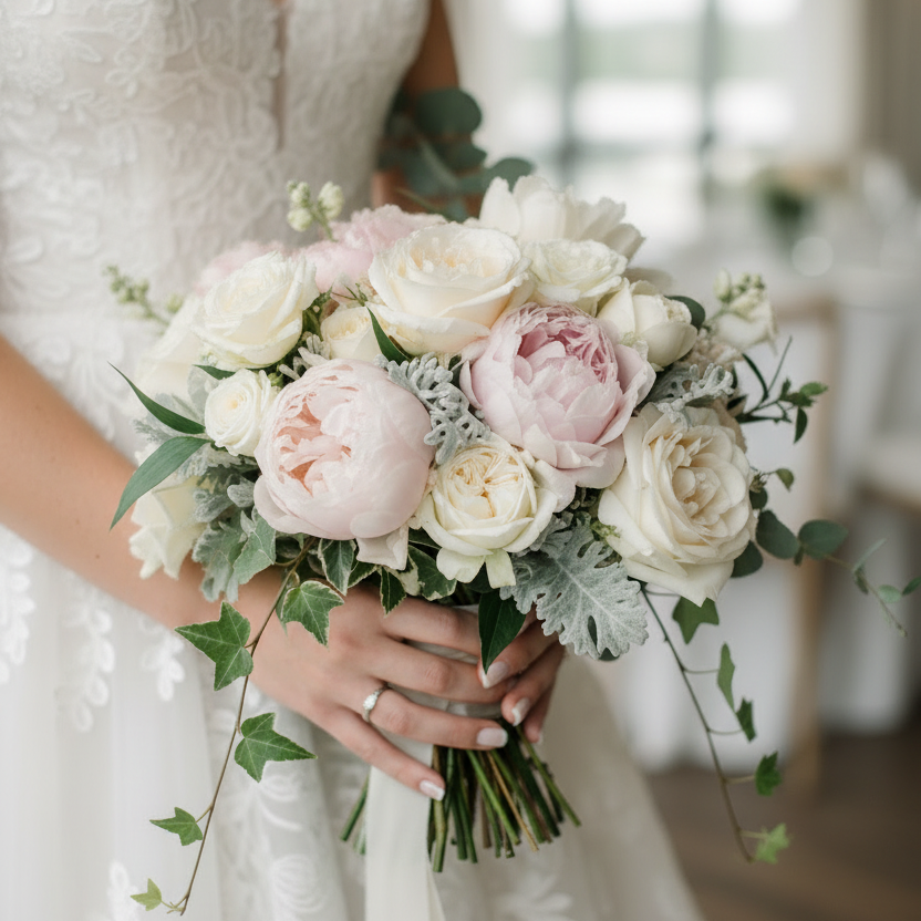 Bridal Bouquet - Mixed Floral & Mixed Foliage