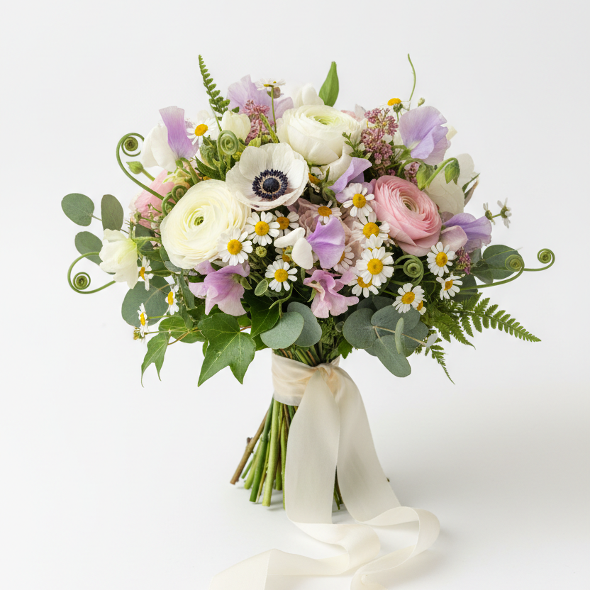 Bridesmaid Bouquet - Mixed Floral & Mixed Foliage